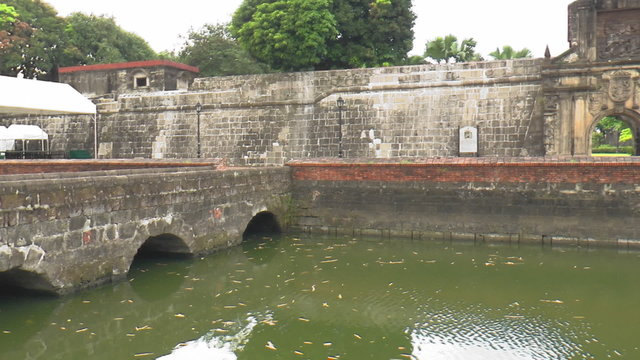 pan shot of main entrance gate of fort santiago intramuros manila philippines
