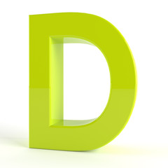 3d Green Letter - D