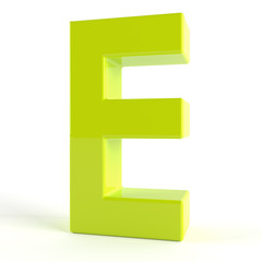 3d Green Letter - E