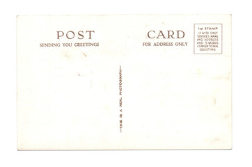 old postcard isolated on white background