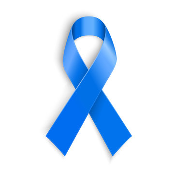 Blue ribbon. Peace, dysautonomia and other awareness symbol. 