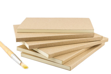 Blank books for writing and drawing with paint brush