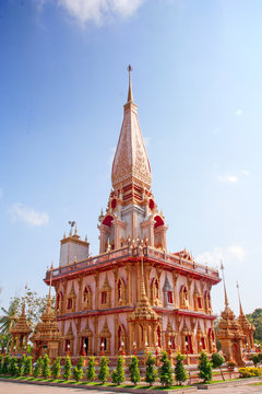 Phuket, Thailand - January 12, 2014: Wat Chalong located in Phuket, Thailand, has beautiful church where tourist visit every day.