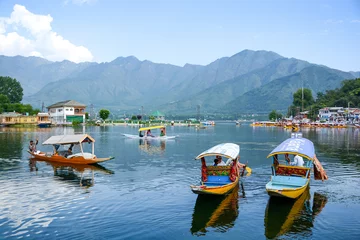 Papier Peint photo Inde Lac Dal à Srinagar, Cachemire, Inde