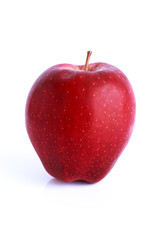 Fresh red apple on white background