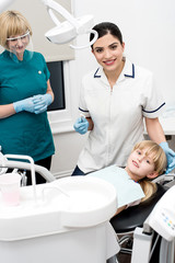 Fototapeta premium Child on her dental check up.