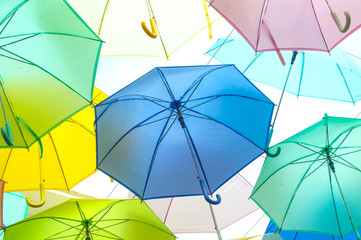 a lot of Colorful umbrellas background