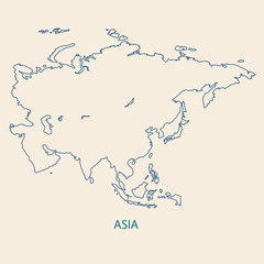 ASIA MAP OUTLINE VECTOR