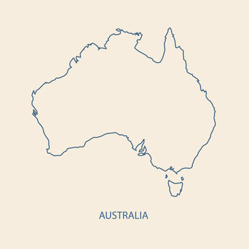 AUSTRALIA MAP OUTLINE VECTOR
