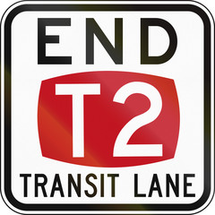 Australian regulatory sign - End T2 Transit Lane