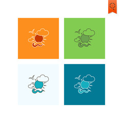 Summer and Beach Simple Flat Icons