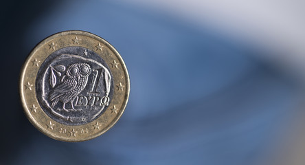 griechische Euro Eule - obrazy, fototapety, plakaty