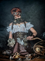 Fototapeta premium Steam-punk girl's portrait