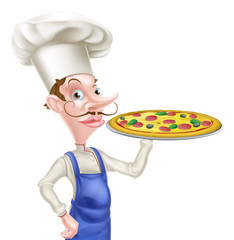 Cartoon Pizza Chef