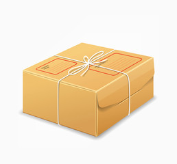 Parcel boxes brown box design background vector illustration