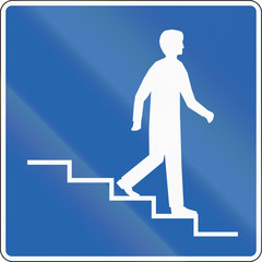 Icelandic road sign - Overpass or underpass with steps