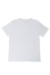 White V shape t-shirt, isolated on white background.