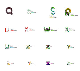 Set of universal company logo ideas, business icon collection