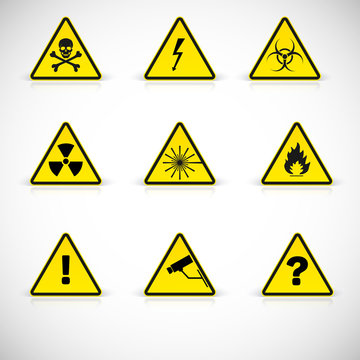 Warning signs vector. 