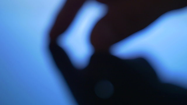 3 in 1 video! The hand (finger) work with pad touchscreen. No focus. Close up macro view. Shot with Red Cinema Camera