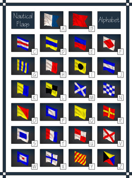 Nautical flags alphabet