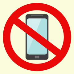 Vector no cell phone sign. stock vector