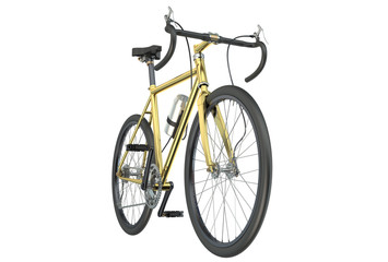 Fototapeta na wymiar golden bicycle closeup