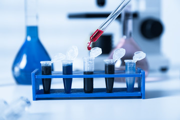Blood samples for research in microtubes