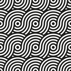 Seamless pattern. Circular geometric ornament. Abstract background