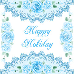 Vintage flower card with roses