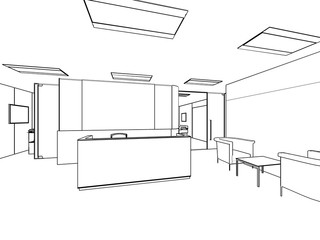 outline sketch of a interior