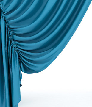 Blue theater curtain, background