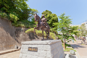 Monument to Kato Yoshiaki in Matsuyama, Japan