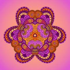 Purple-orange mandala.