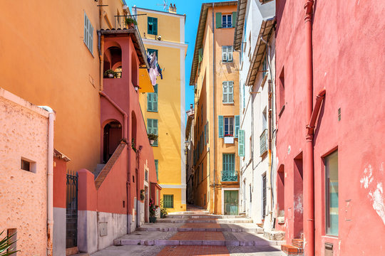 Colorful houses of Menton, France.