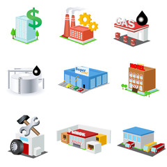 Building icon set. Vector