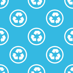 Recycle sign blue pattern