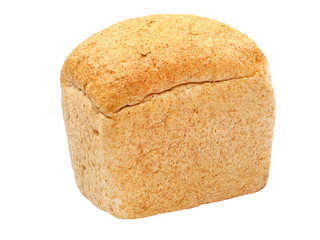 Rye and wheat flour white bread coarse grinding and brick shape.