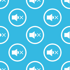 Muted sound sign blue pattern