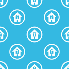 Locked house sign blue pattern