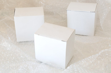 white paper box and air bubble