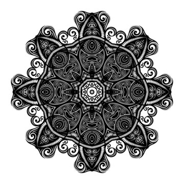 Vector Beautiful Deco Black Mandala
