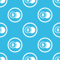 Bitcoin coin sign blue pattern