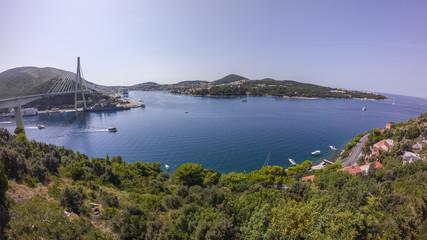 Fototapeta na wymiar Franjo Tudjman Bridge and panorama of Dubrovnik