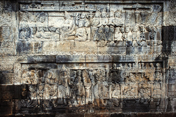 Bas-relief in Borobudur