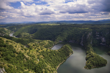 Obraz premium Wonderful canyon with the curving river. Special Reserve of Nature 