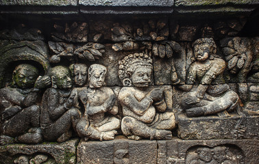 Bas-relief in Borobudur