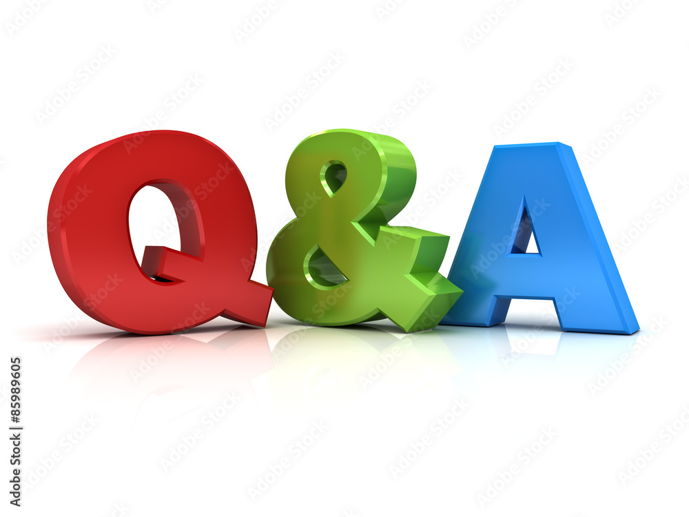 Poster Questions and answers concept Q and A word isolated over white background