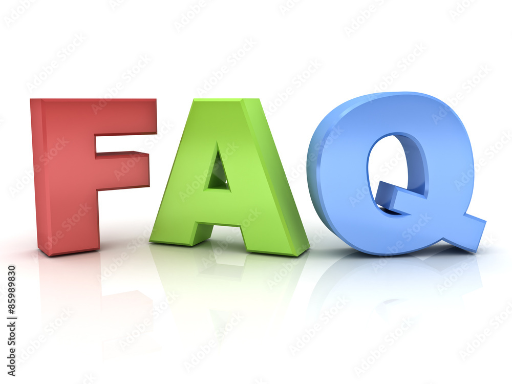 Poster 3d faq word or frequently ask question isolated over white background