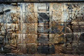 Bas-relief in Borobudur